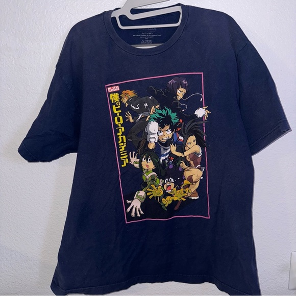 MHA My Hero Academia Funimation Characters Licensed Adult T-Shirt Size XL Blue - Picture 1 of 5